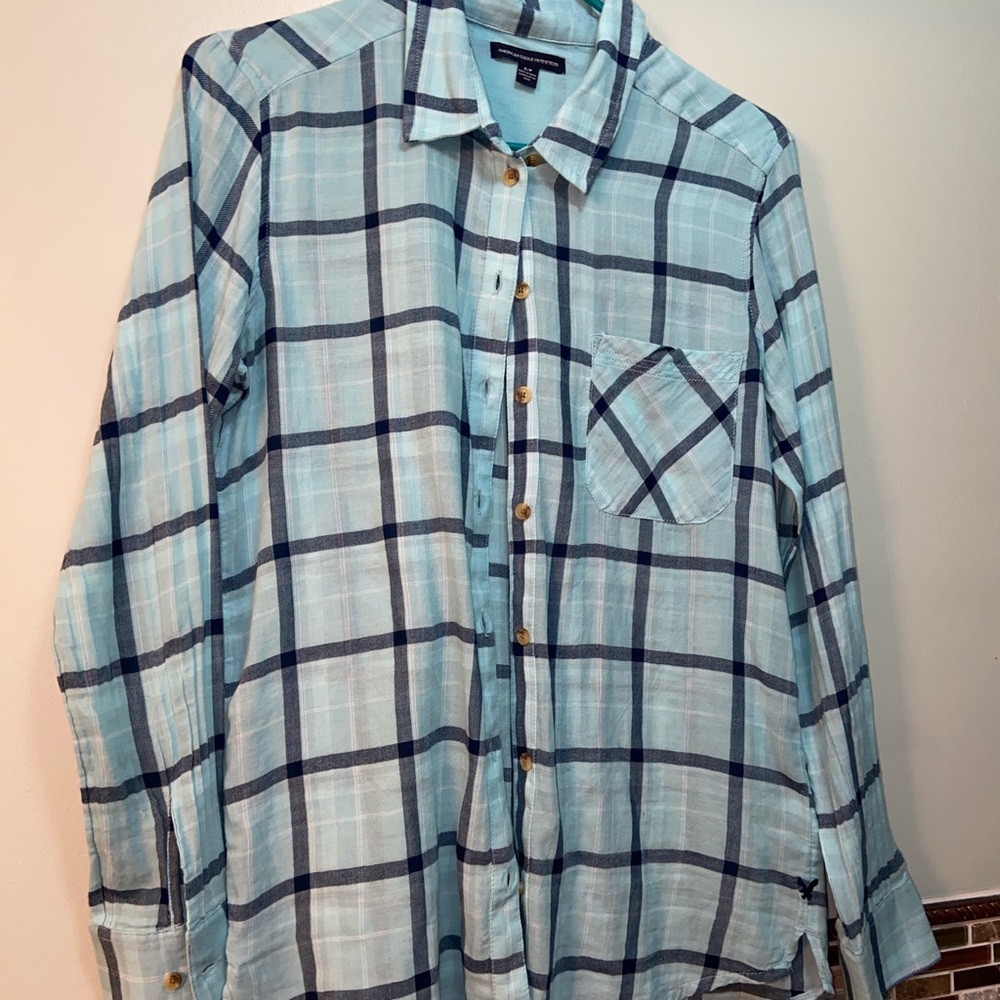 American Eagle Blue Flannel